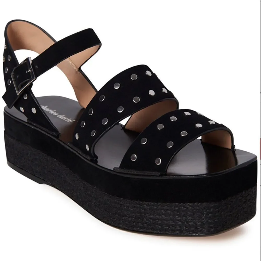 Charles David Collection Madeira Chunky Heel Platform Sandal New Size 10